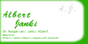 albert janki business card